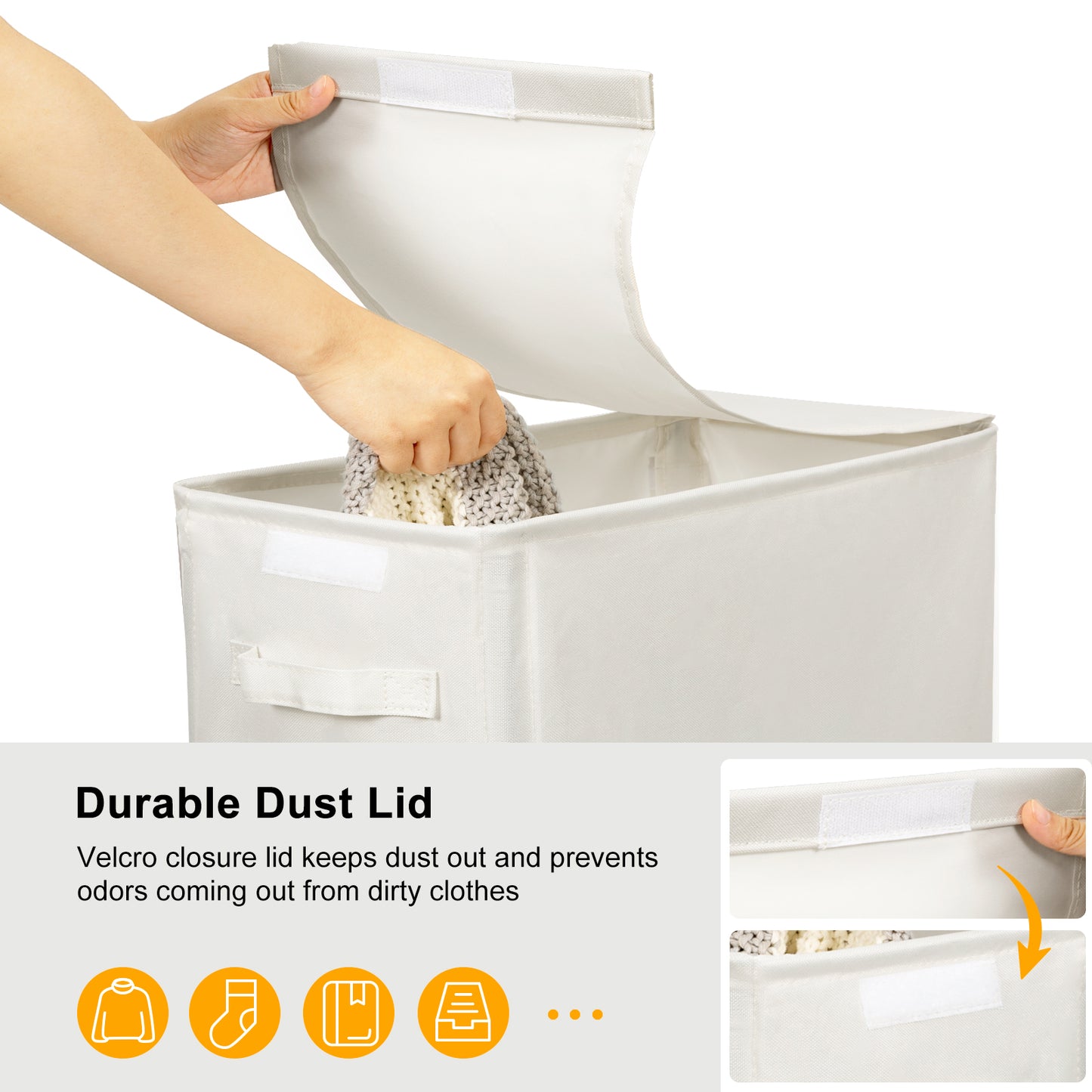 BGTREND 27.6'' Tall & Slim Laundry Hamper with Lid and Wheels Narrow Laundry Basket Collapsible Dirty Clothes Hamper Portable Laundry Storage Bin Oxford (65L, Beige)